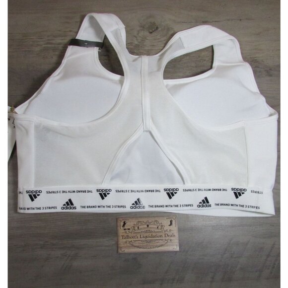 Adidas Women's LG D-DD Powerreact Training Medium Support Sports Bra White - Picture 2 of 2